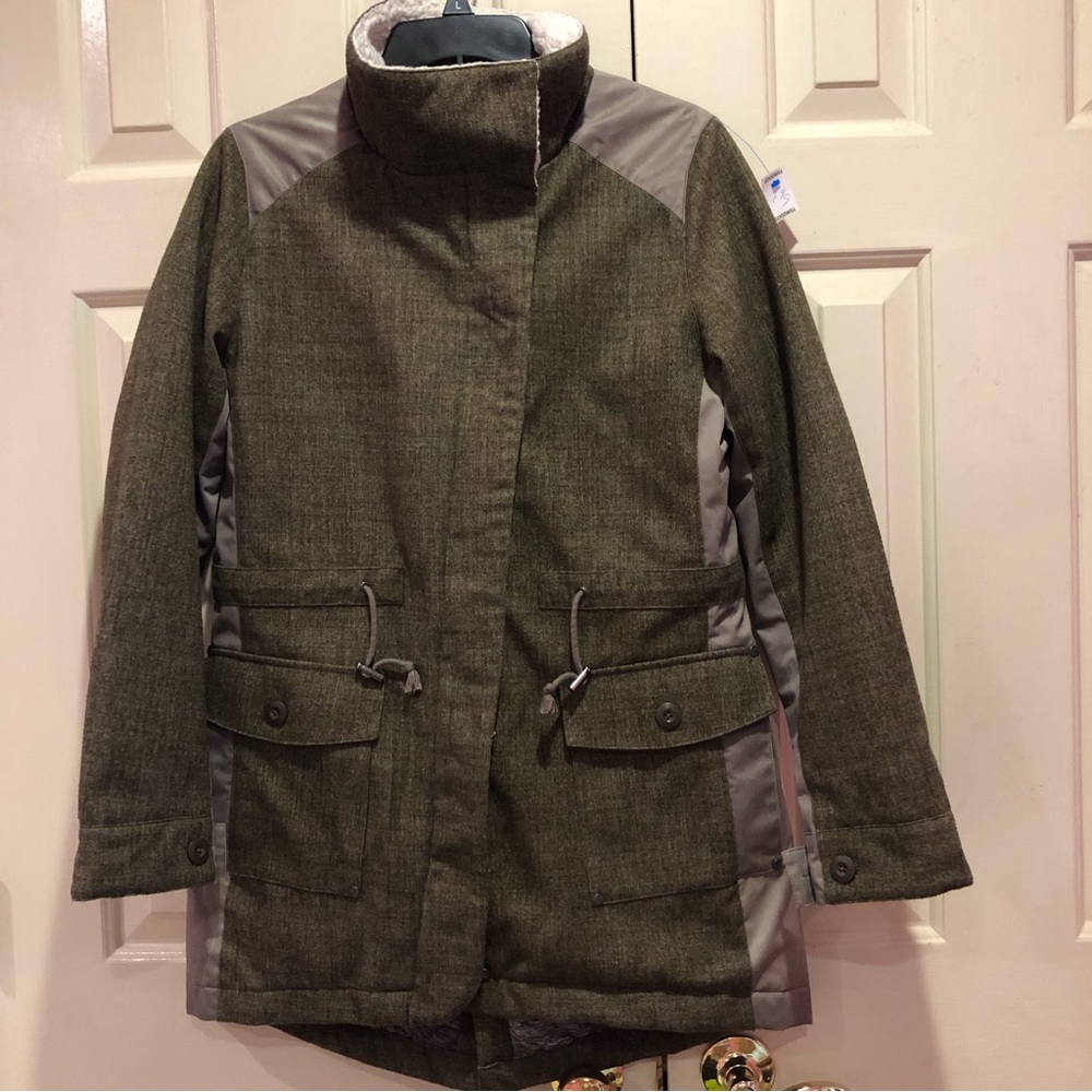 Royal Robbins Mariposa Fleece Lined Parka  Coat Jacket Size M Brown Flaws